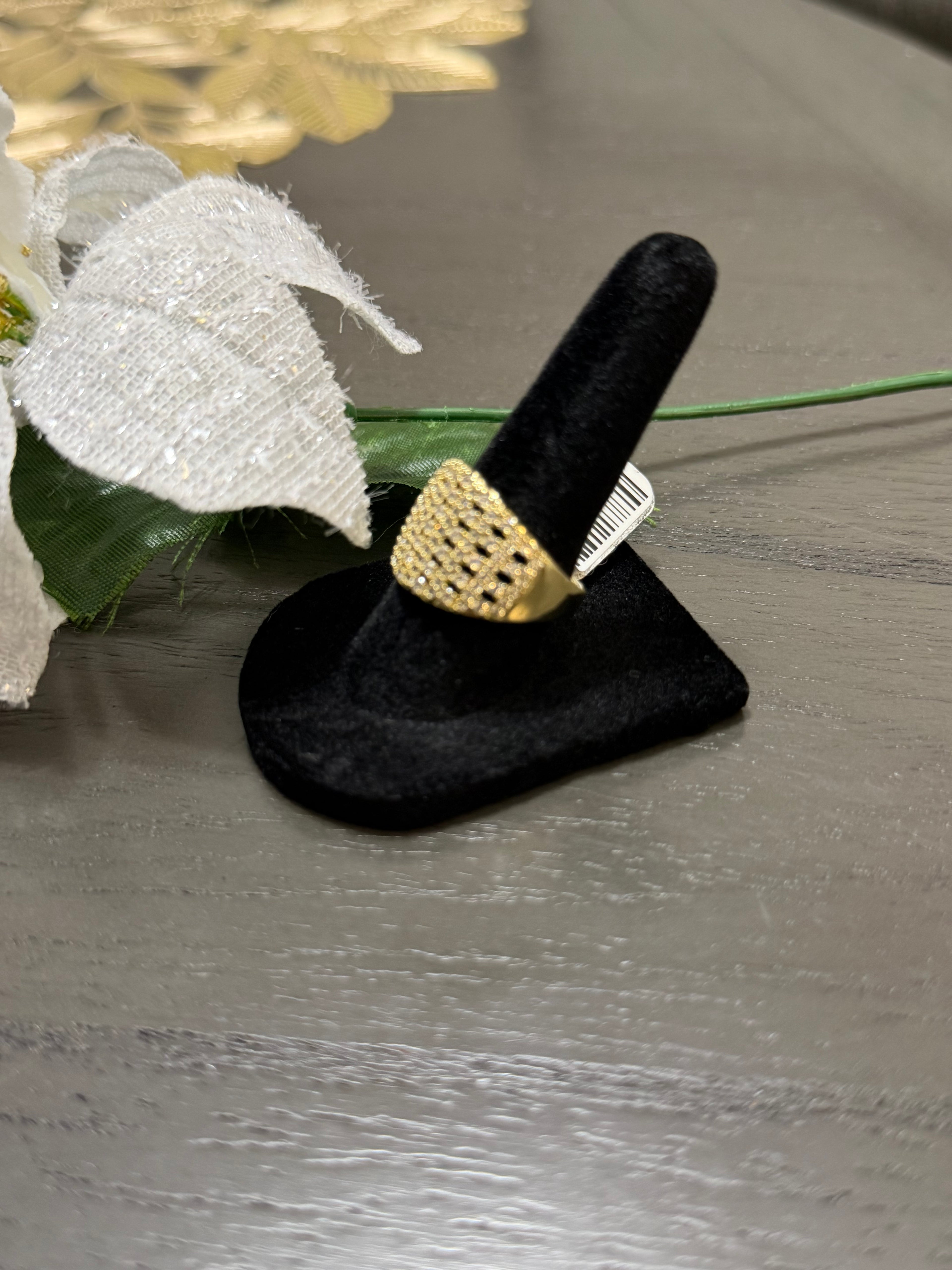 Anillo Pavé Cuadrado Oro Laminado 14K