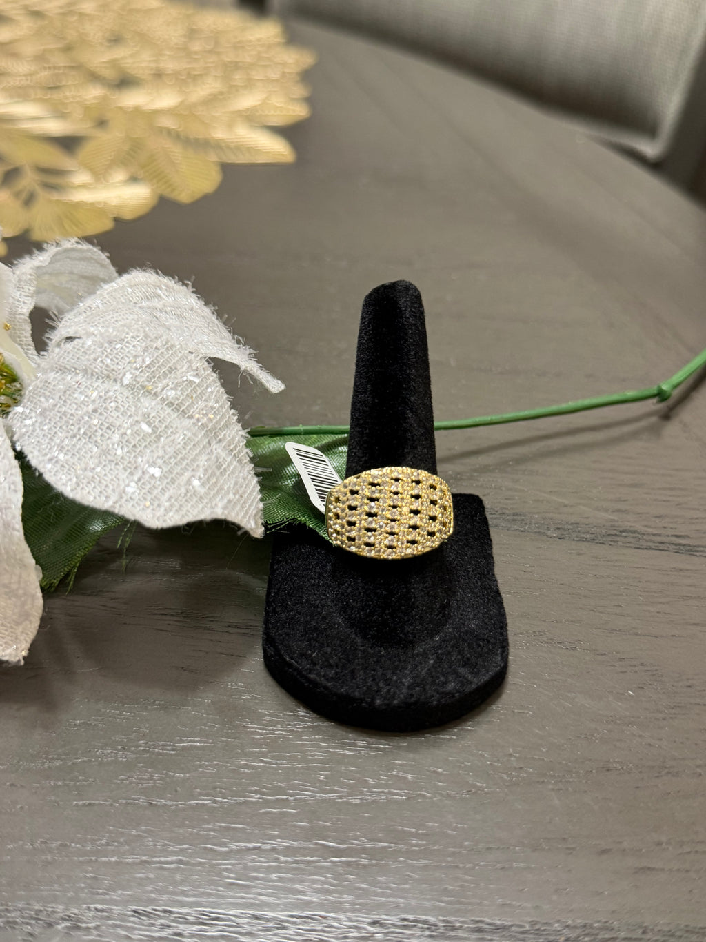 Anillo Pavé Cuadrado Oro Laminado 14K