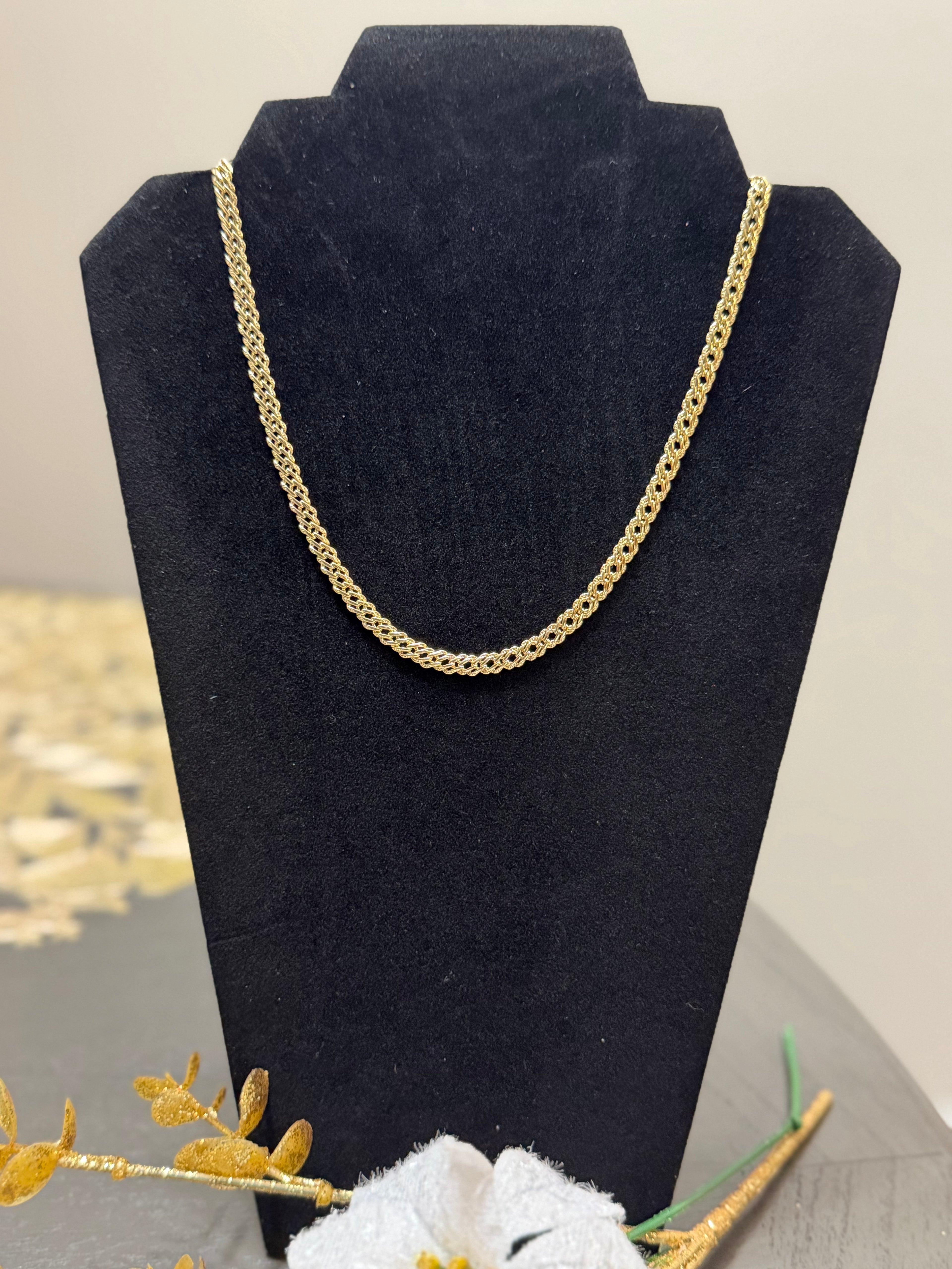 Cadena espiga Trenzada de oro Laminado 14k