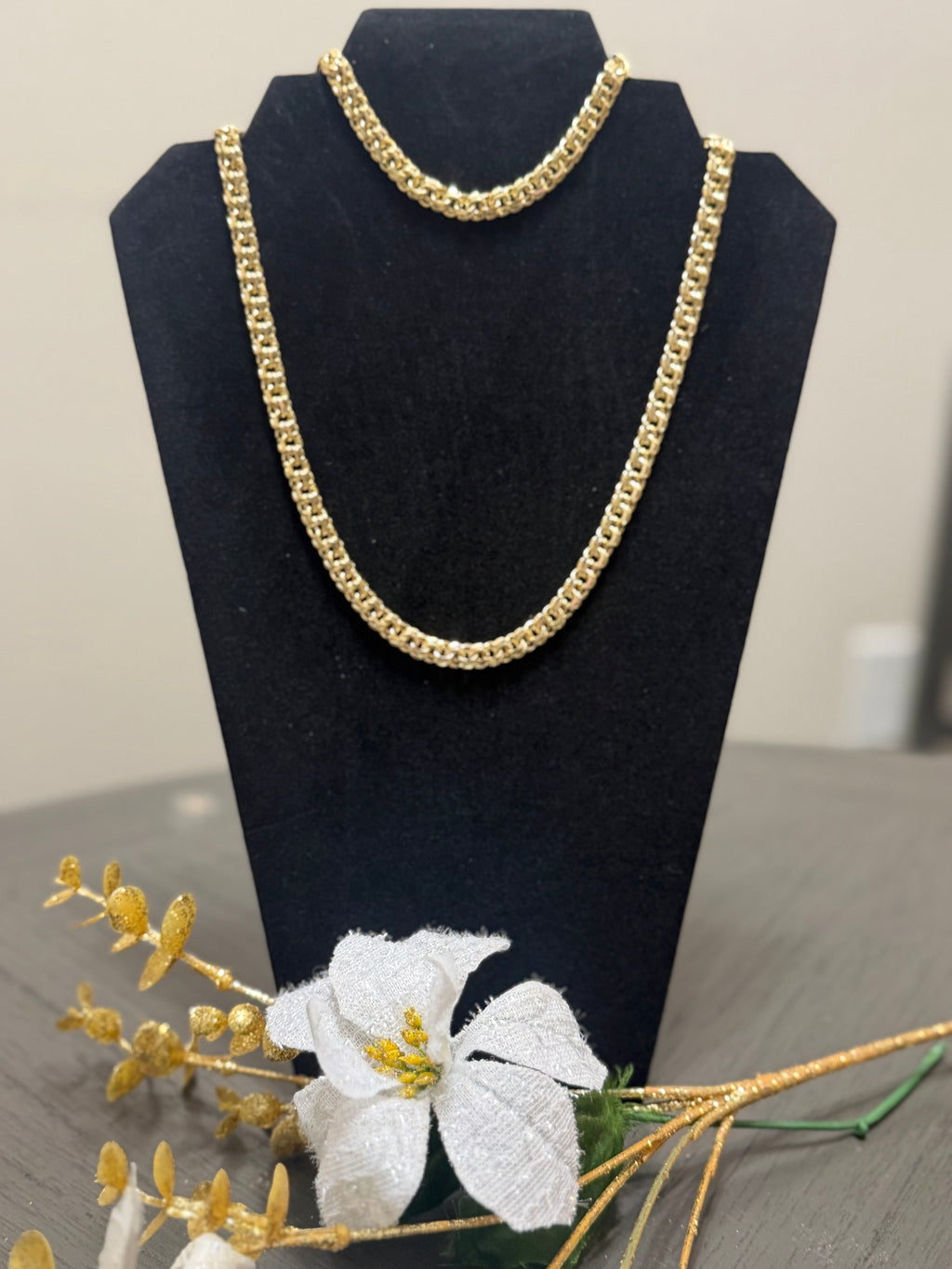 Sets de Cadena Bizantina Oro Laminado 14K