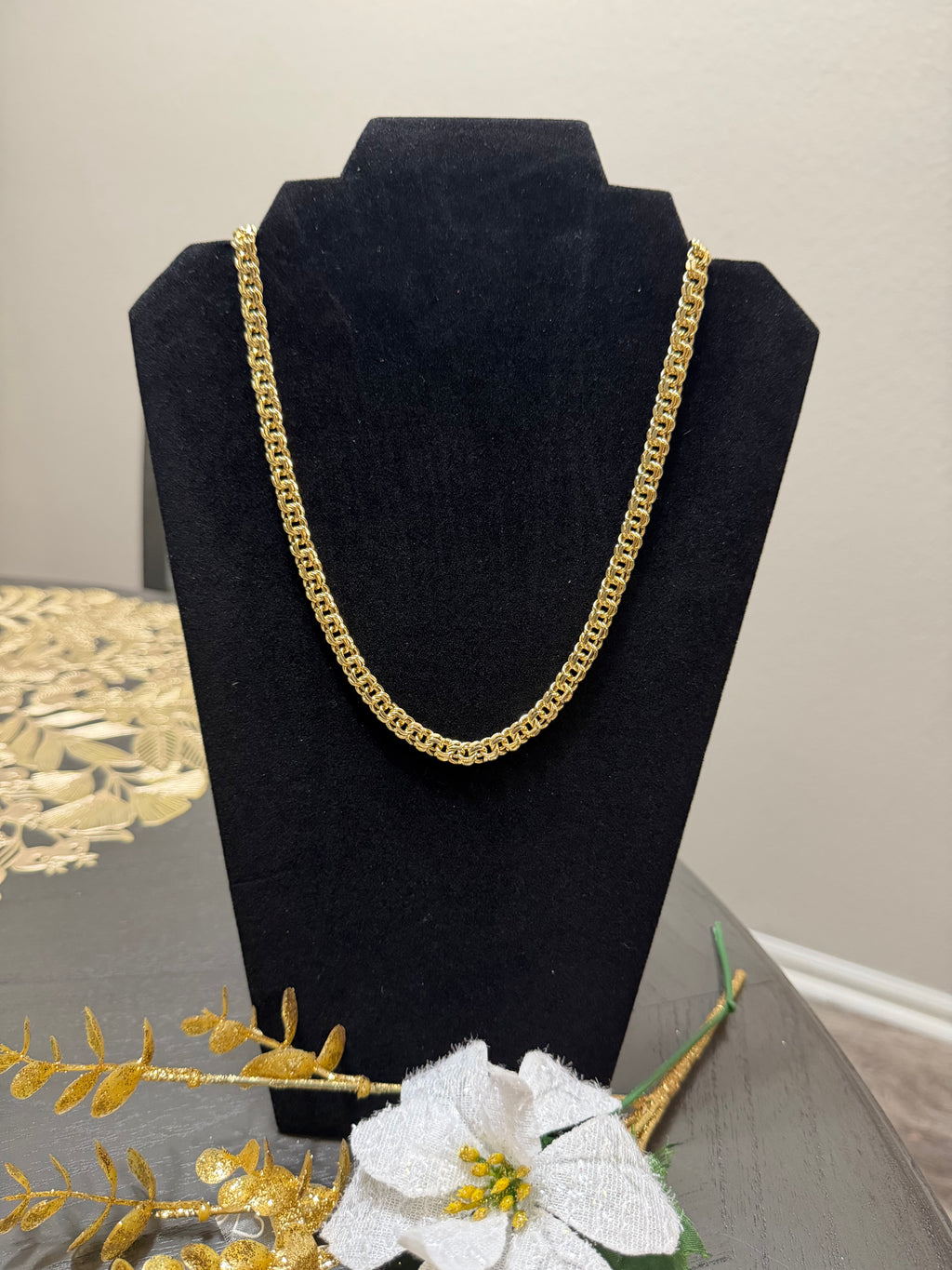 Cadena Bizantina de Oro Laminado de 14k