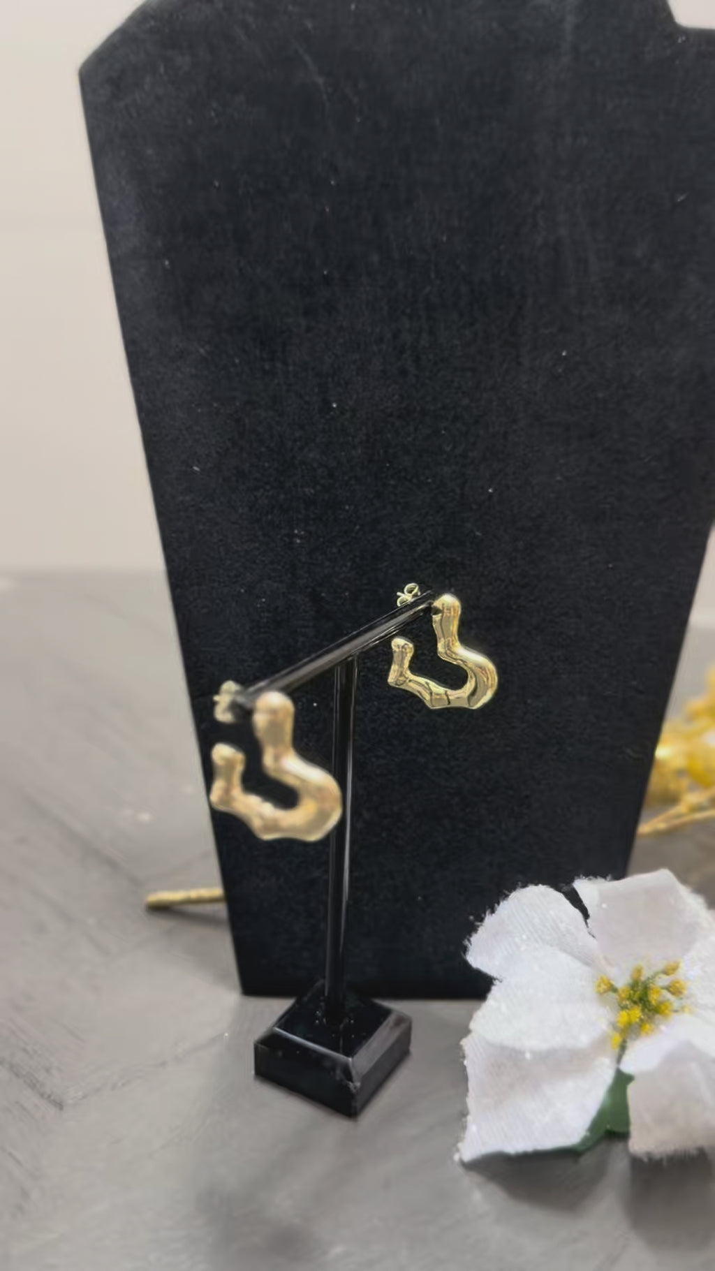 Aretes Orgánicos Modernos Oro Laminado 14K