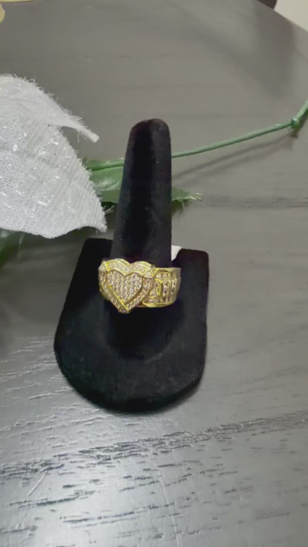 Anillo Corazón Pavé Oro Laminado 14K