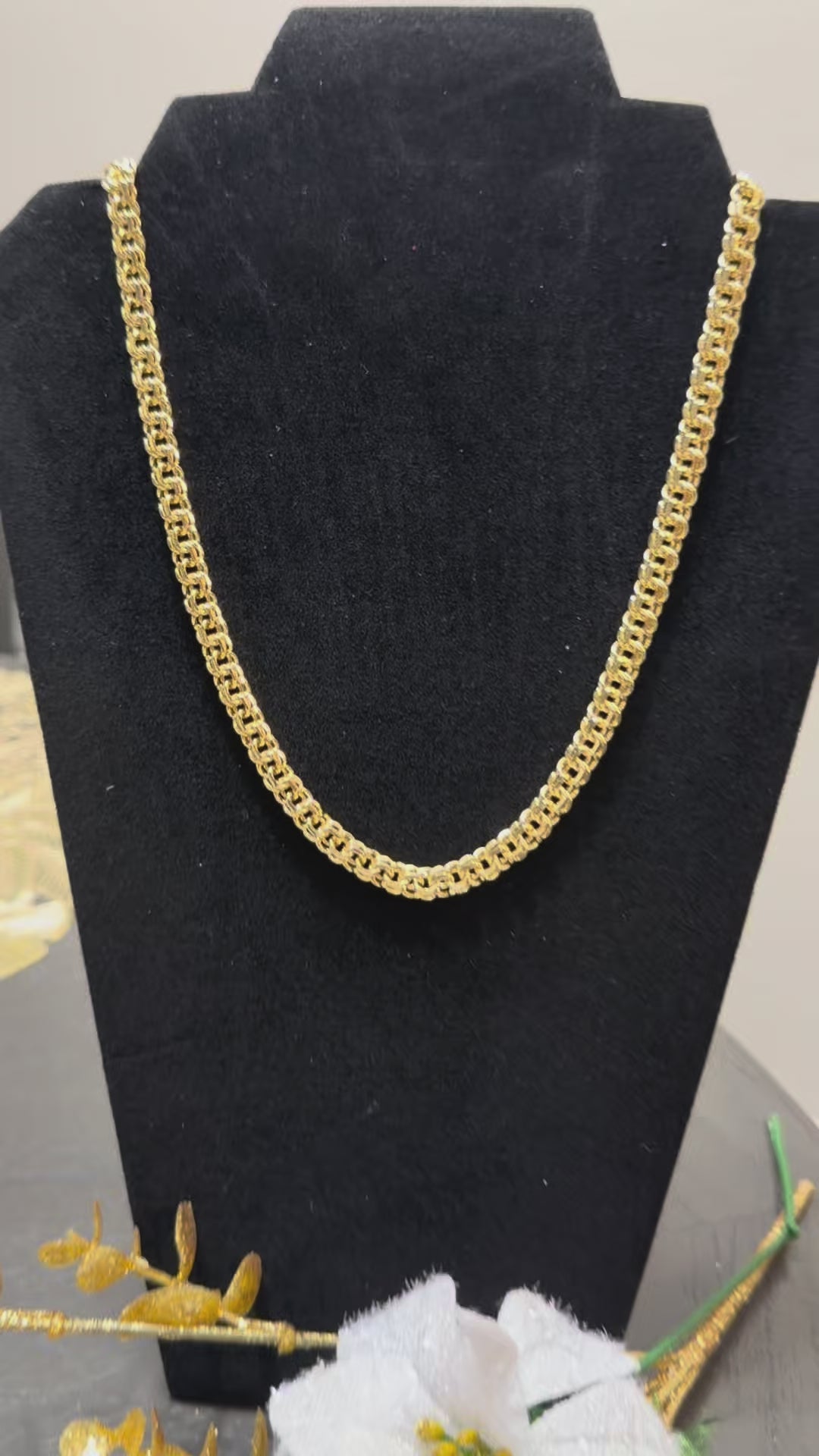 Cadena Bizantina de Oro Laminado de 14k