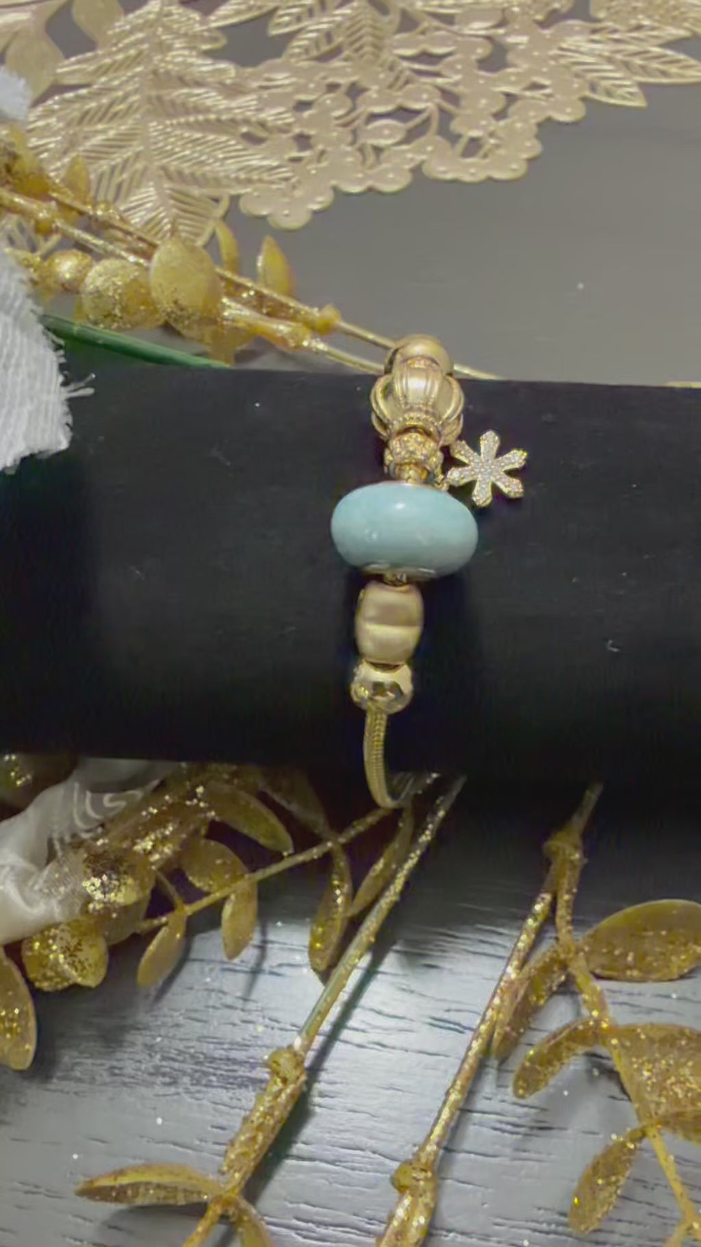 Pulsera Serpiente Estilo Pandora en Oro Laminado 14K