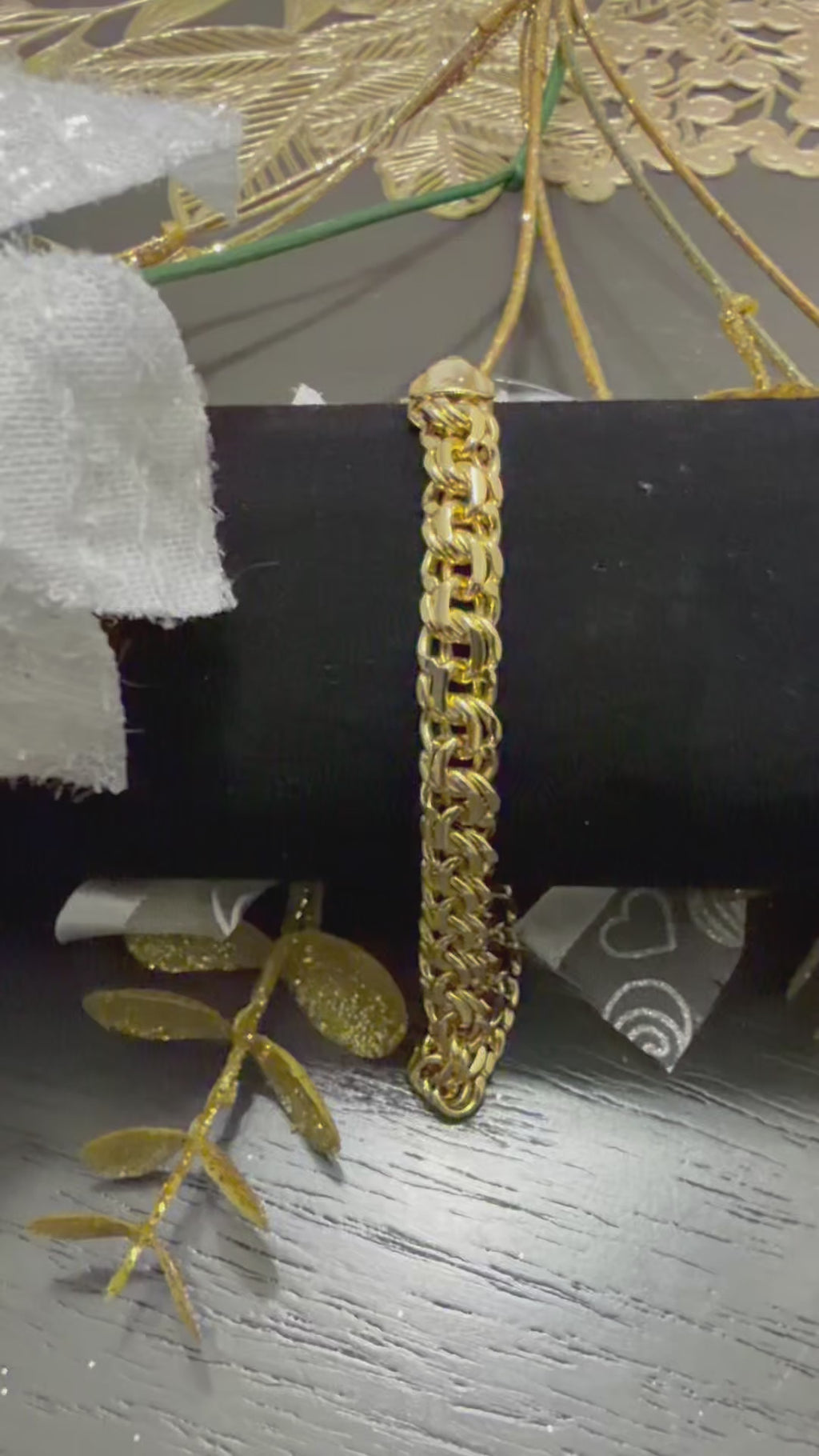 Pulsera Bizantina Oro Laminado 14k