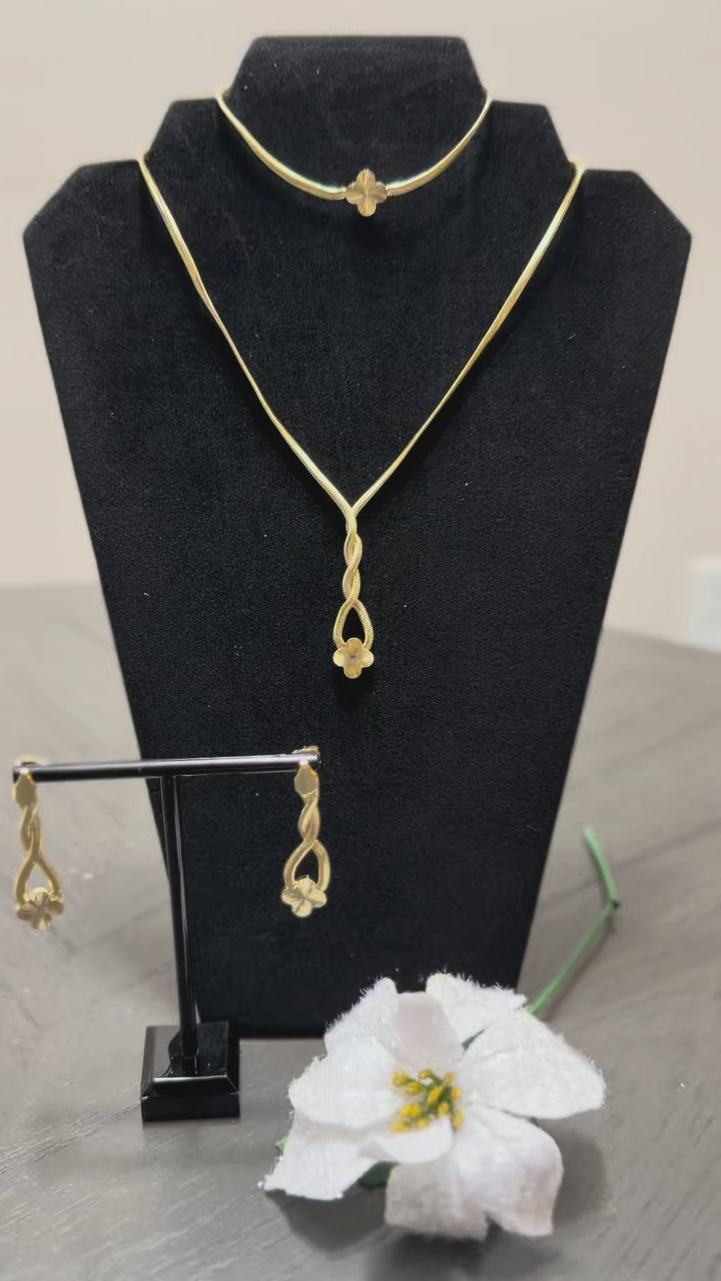 Sets Trébol de la Suerte Oro Laminado 14K